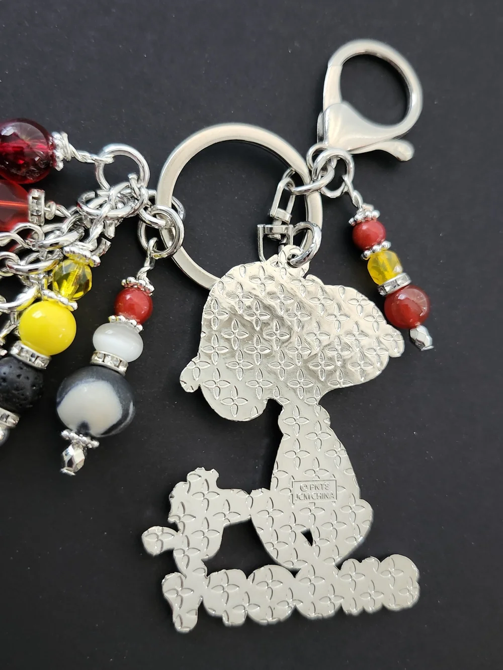 Snoopy Woodstock Purse Charm or Keychain Jasper Carnelian Granite Handcrafted